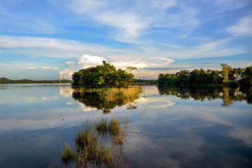 landscape with river and clouds