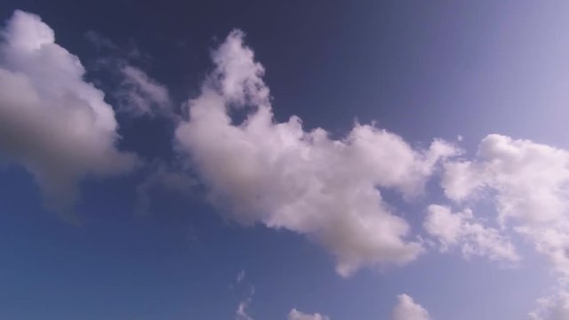 Moving clouds in a blue sky