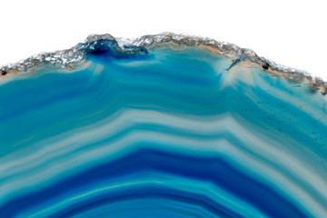 Macro mineral stone Blue Agate breed a white background © Minakryn Ruslan 