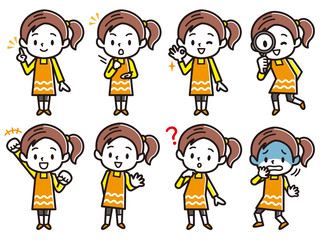 女の子　表情　セット
