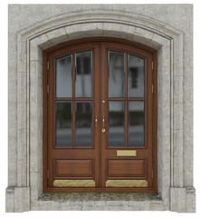 Classic door with a wreath