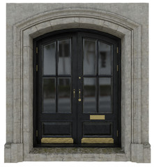 Classic door with a wreath