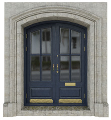 Classic door with a wreath