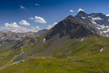 Fototapeta premium High Alpine road Fuscher Torl view point, Grossglockner Hochalpenstrasse, Austria.