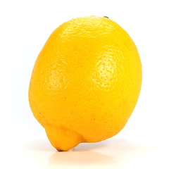 Lemon close up isolated on white background