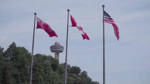 This are some flags of Canda, Usa and Toronto