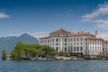 View from the Lake Maggiore of Palazzo Borromeo, Isola Bella, Italy.