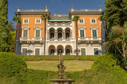 Villa Maria, monumental residence built in neo Renaissance style between 1889 and 1892 by the engineer Giacomo Mantegazza, Griante, Como Lake Italy.