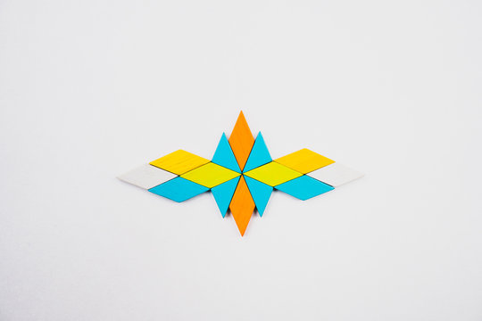 Tangram puzzle use for education and creative concept