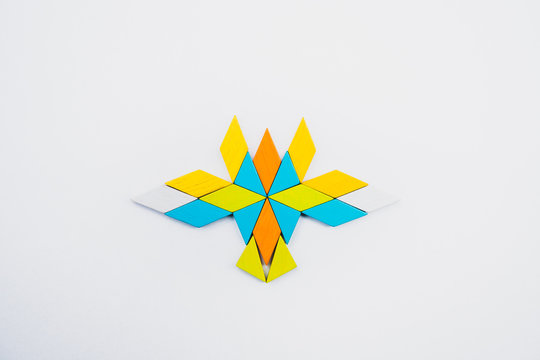 Tangram puzzle use for education and creative concept