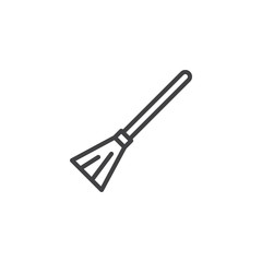 Witch broom outline icon. linear style sign for mobile concept and web design. Halloween broom simple line vector icon. Symbol, logo illustration. Pixel perfect vector graphics