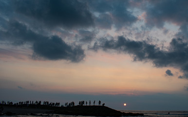 バリ島の海と夕焼け空