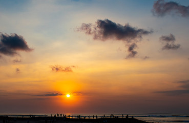バリ島の海と夕日