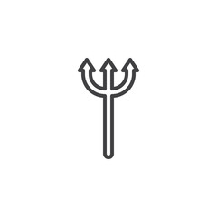 Trident outline icon. linear style sign for mobile concept and web design. Devil trident simple line vector icon. Symbol, logo illustration. Pixel perfect vector graphics