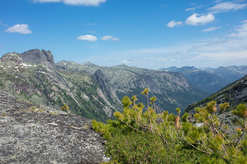 Very beautiful mountain landscape. The trip through the mountains. The Nature Of Siberia
