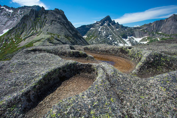 Very beautiful mountain landscape. The trip through the mountains. The Nature Of Siberia