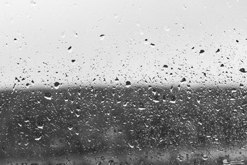 Rainy Day, drops of rain on a window