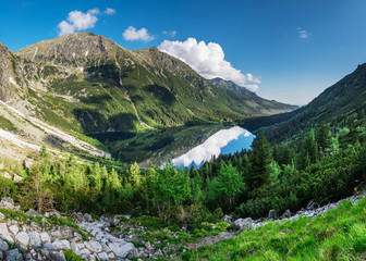 Landscape of High Tatras in the spring. - obrazy, fototapety, plakaty