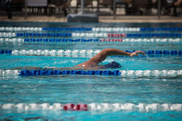 Freestyle swimmer in a pool