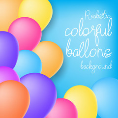 Realistic colorful balloons background