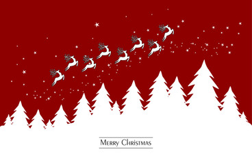 Merry Christmas - rote Grußkarte