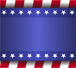 banner blue background, red stripes, white stars