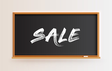 High detailed blackboard with 'SALE' title, vector illustration