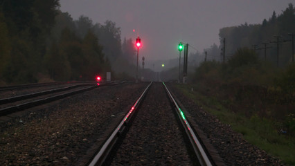 railway at night