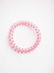 Obraz premium pink scrunchy white background studio