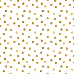 Sierkussen gouden stippen op een witte achtergrond. naadloos patroon © alenaganzhela