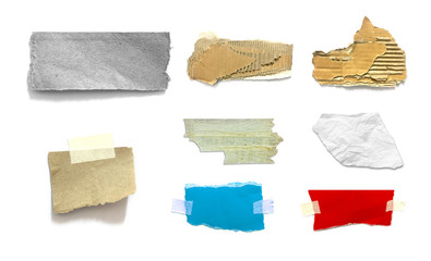 pieces of torn paper texture background, copy space.