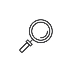 Magnifying glass outline icon. linear style sign for mobile concept and web design. Search simple line vector icon. Symbol, logo illustration. Pixel perfect vector graphics