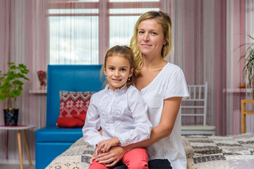 Family happy relationship mother and child daughter.
