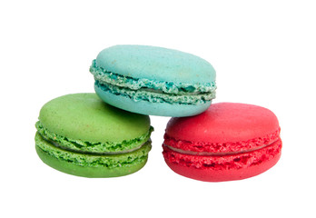 colorful macaroons isolated on the white background