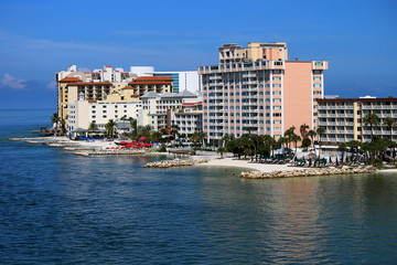 Clearwater Beach, waterfront hotels at Clearwater Beach Florida US