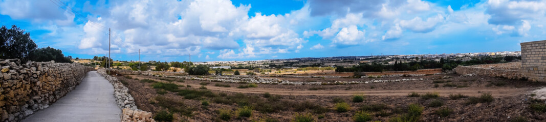Fototapeta na wymiar Panoramic view of Zebbug in Malta