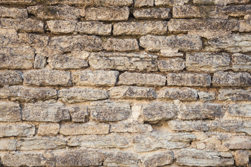 Stone wall of an ancient monastery destroyed during the Livonian War in the Middle Ages