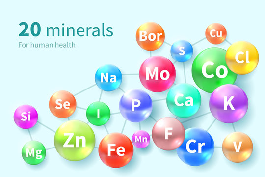 Vitamins and minerals. Supplement complex of mineral vitamin pills