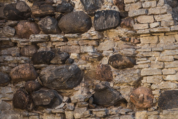Stone wall of an ancient monastery destroyed during the Livonian War in the Middle Ages
