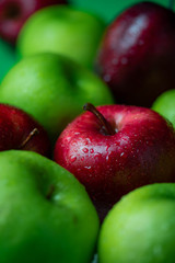 Red and green fresh apple, fruit for healthy