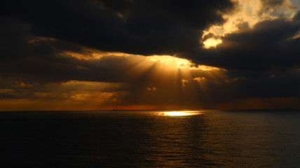 sunset over sea