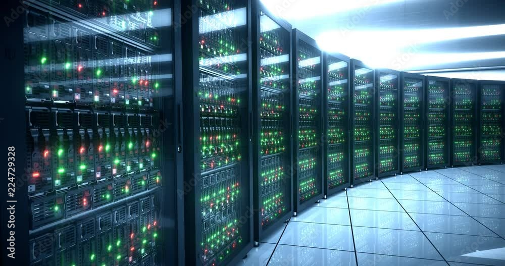 Wall mural modern data center. cloud computing.mining farm. 4k uhd