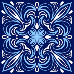 Italian ceramic tile pattern. Ethnic folk ornament.