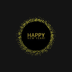 Golden confetti label