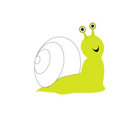 Illustration of cute snail. Isolated