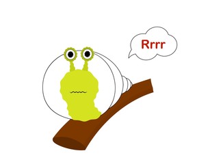 Illustration of cute snail. Isolated