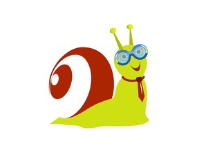 Illustration of cute snail. Isolated