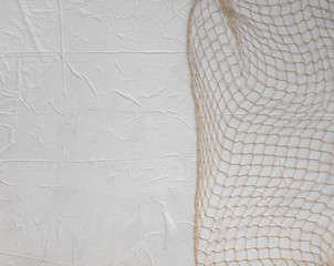 white fishing net on white background