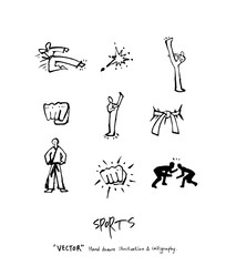 스포츠 포스터 / 손으로 그린 스포츠 그림