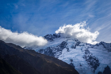 Glacier in Hooker Valley, Mount Cook, New Zealand